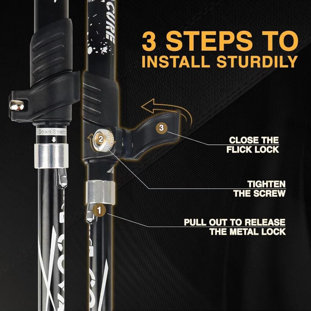 Covacure Hiking Poles Collapsible Trekking Poles - Aluminum Alloy 7075 Walking Sticks for Hiking with Telescopic Foldable Tri-fold Design Hiking Gear for Women Men, Hiking, Camping, Climbing Covacure Hiking Poles Collapsible Trekking Poles - Aluminum Alloy 7075 Walking Sticks for Hiking with Telescopic Foldable Tri-fold Design Hiking Gear for Women Men, Hiking, Camping, Climbing