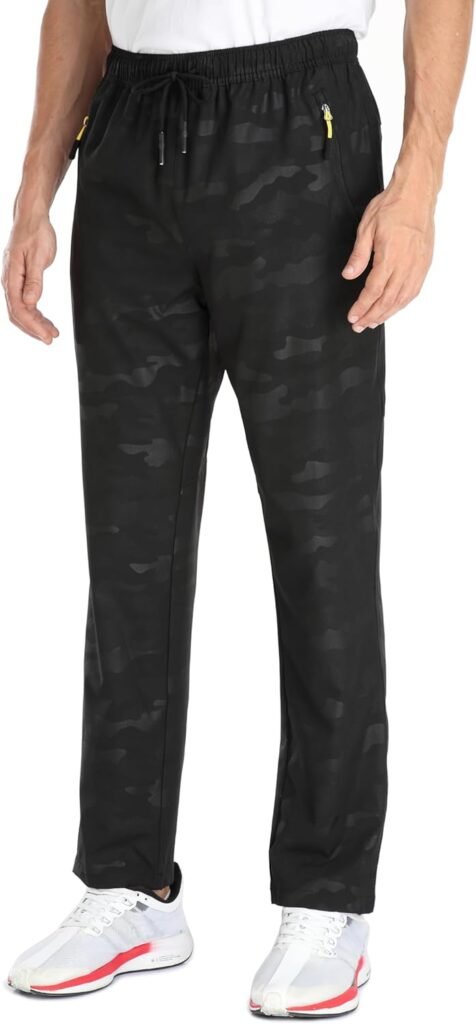 Mens Elastic Waist Hiking Pants Water Resistant Quick-Dry Lightweight Outdoor Sweatpants with Zipper Pockets Mens Elastic Waist Hiking Pants Water Resistant Quick-Dry Lightweight Outdoor Sweatpants with Zipper Pockets