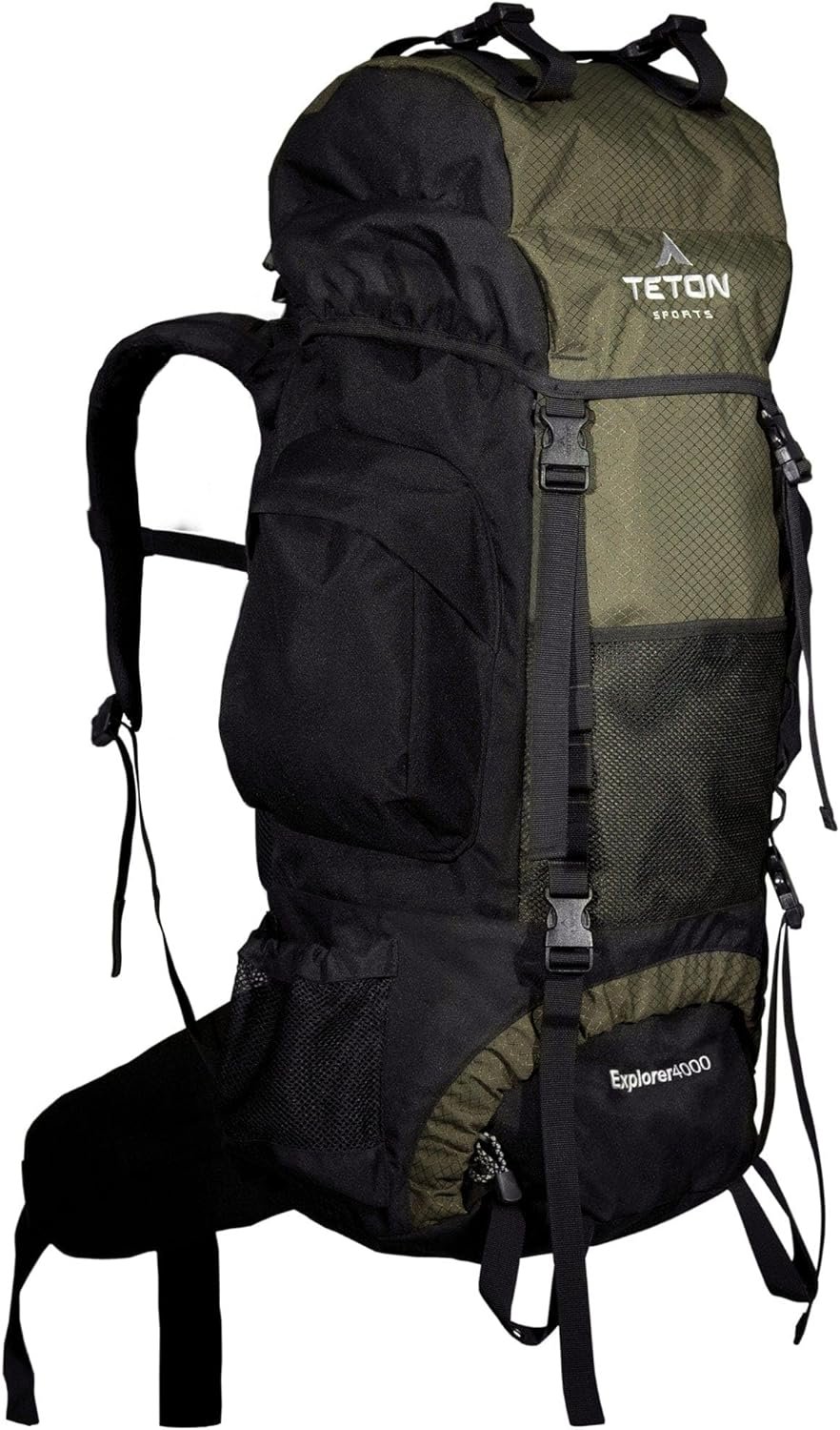 Teton 85l explorer internal frame backpack for hiking camping backpacking rain cover included black