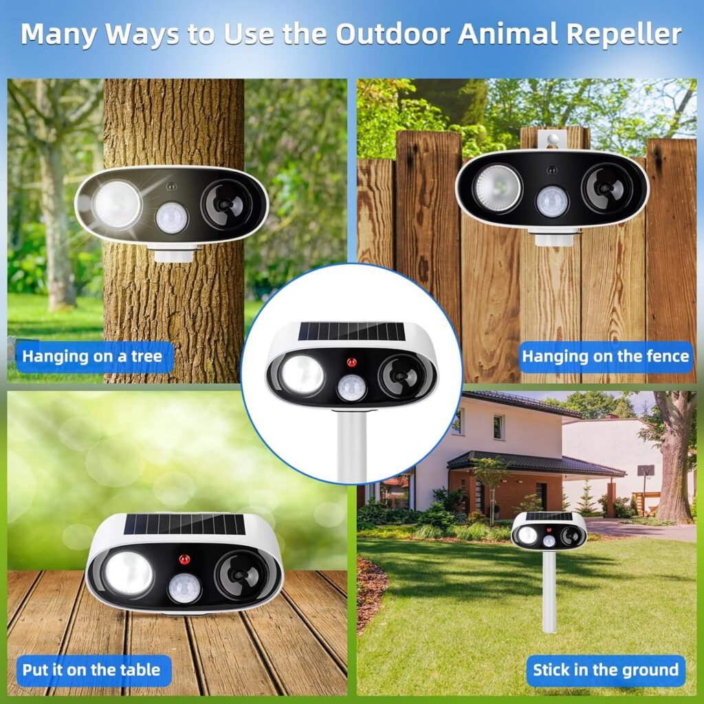 2Pack Solar Ultrasonic Animal Repellent Outdoor Deer Cat Repellent Devices, Waterproof Ultrasonic Bear Repeller Deterrent Control with Flash Light for Rabbit Raccoon Dog Squirrel Out of Garden Yard 2Pack Solar Ultrasonic Animal Repellent Outdoor Deer Cat Repellent Devices, Waterproof Ultrasonic Bear Repeller Deterrent Control with Flash Light for Rabbit Raccoon Dog Squirrel Out of Garden Yard