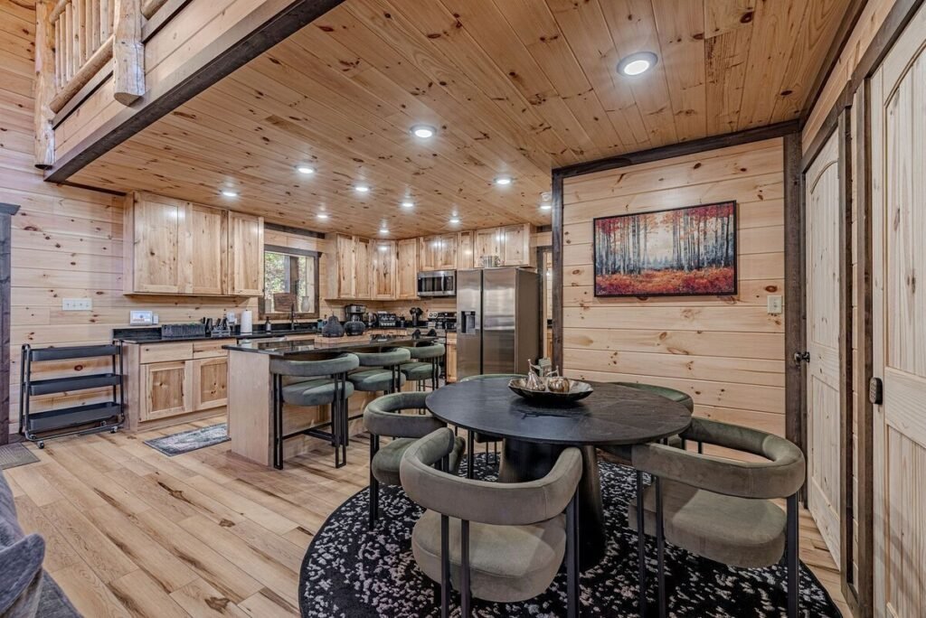Fully equipped kitchen inside Gatlinburg vacation cabin