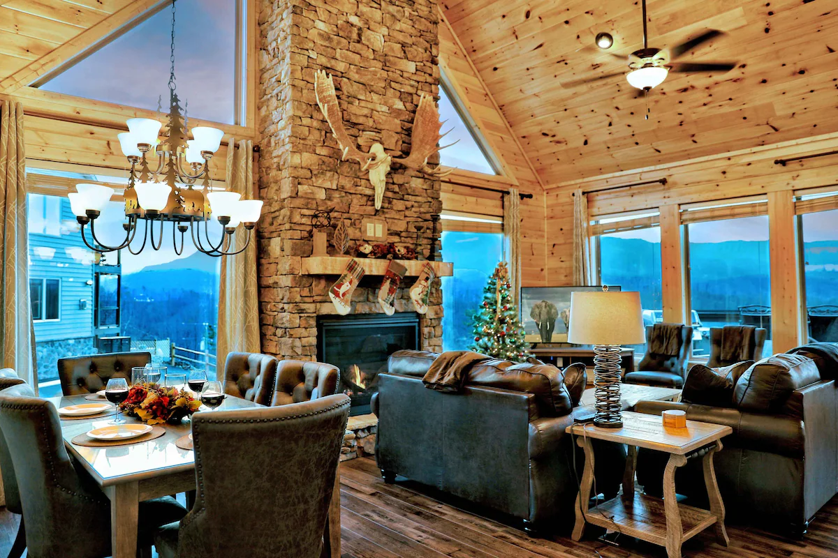 Heaven's Hangout cabin interior and game room